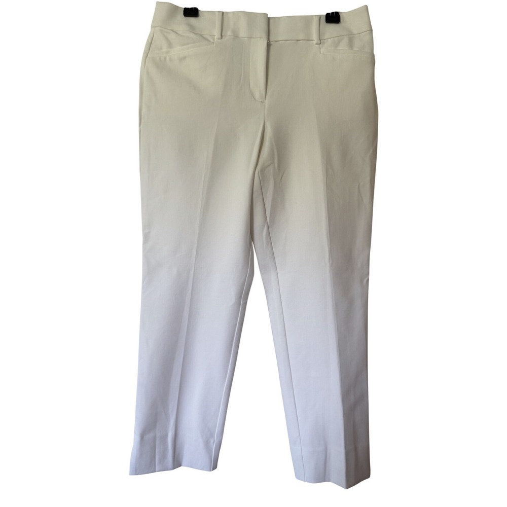 Loft White Riviera Pant Julie Fit Cropped Cotton‎ Stretch Trousers Womens 8 NEW